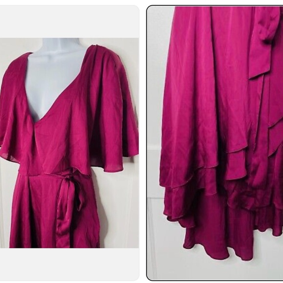 300. Venus high-low wrap dress - Picture 3 of 6